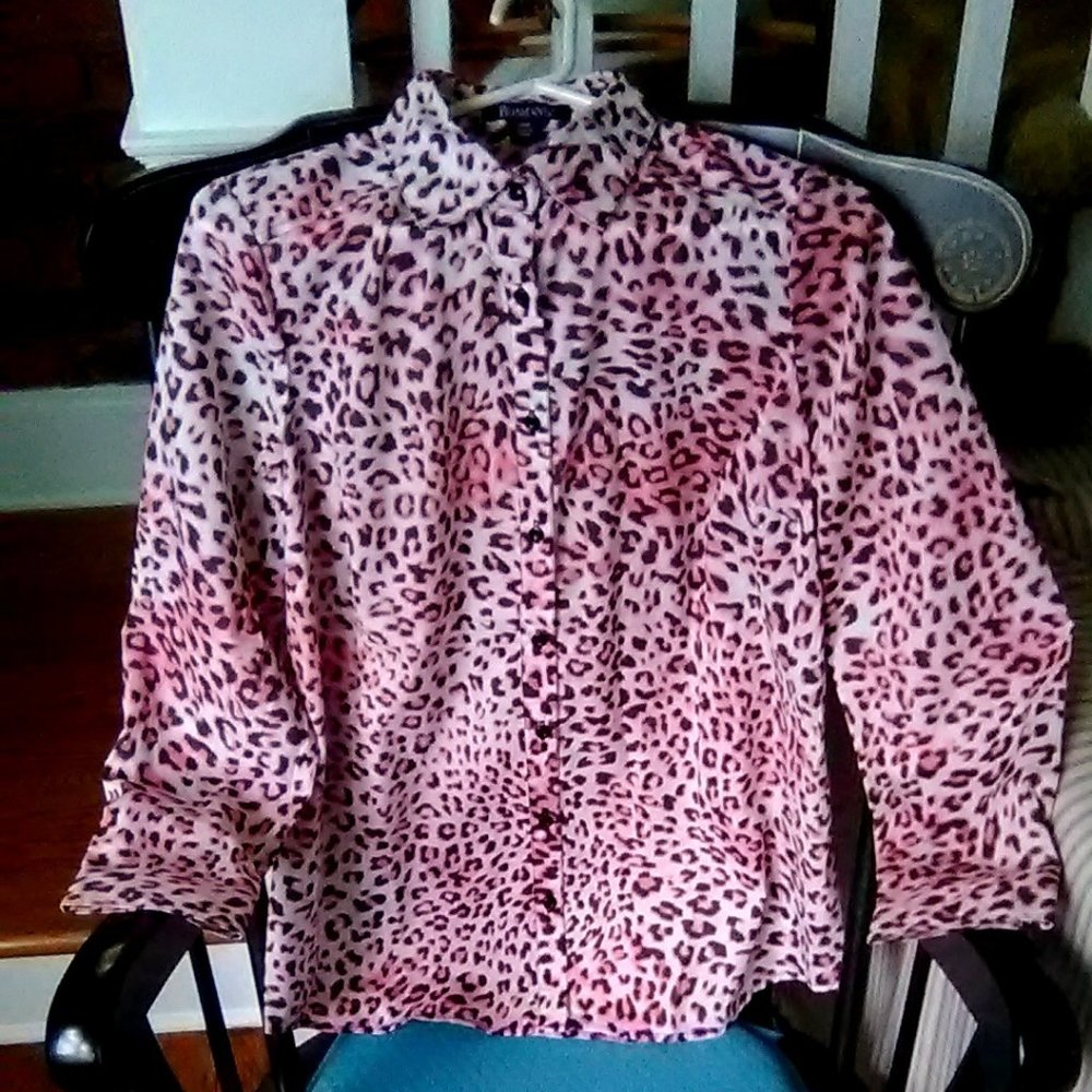 Pink Cheetah Blouse/12W